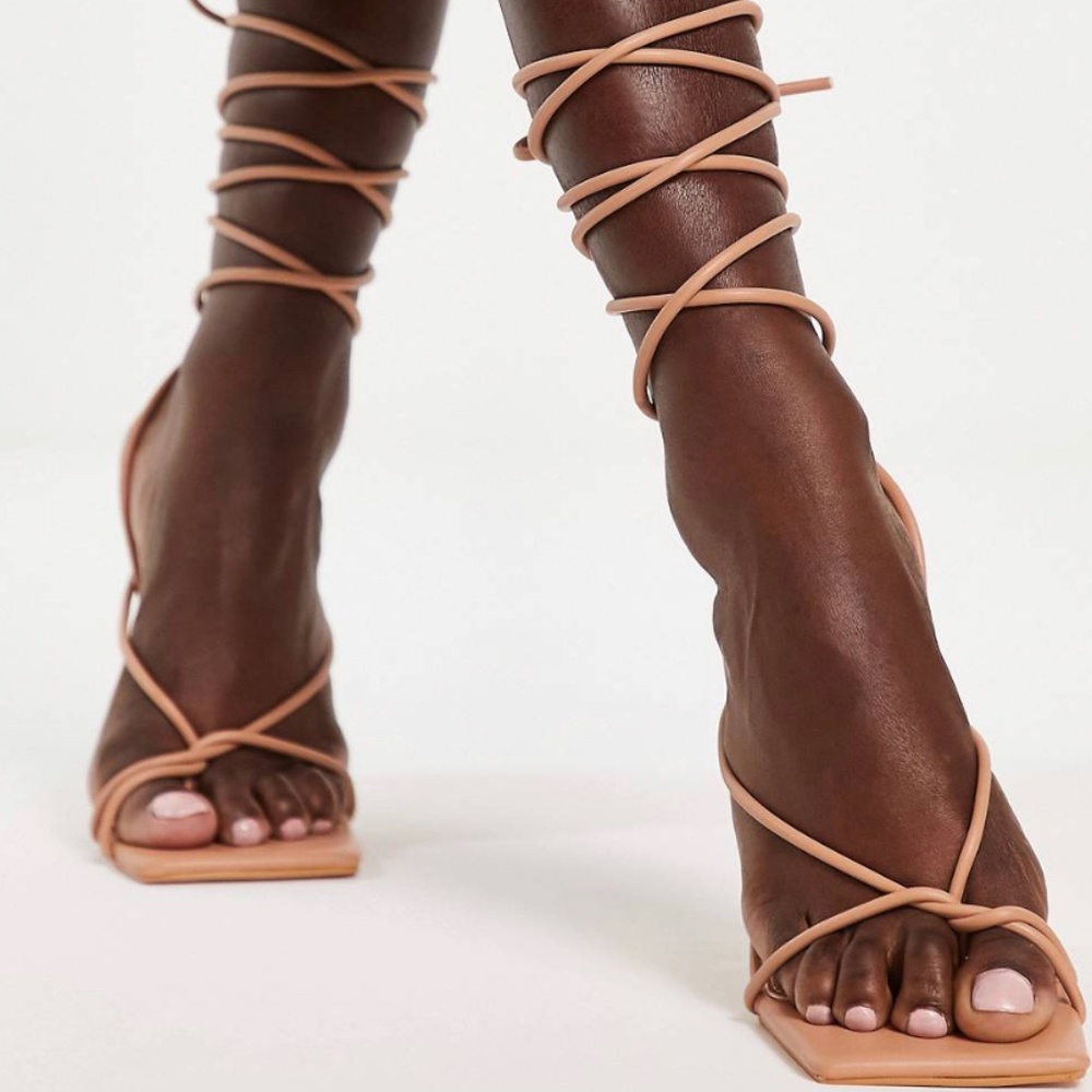 Tie Leg Heeled Sandals